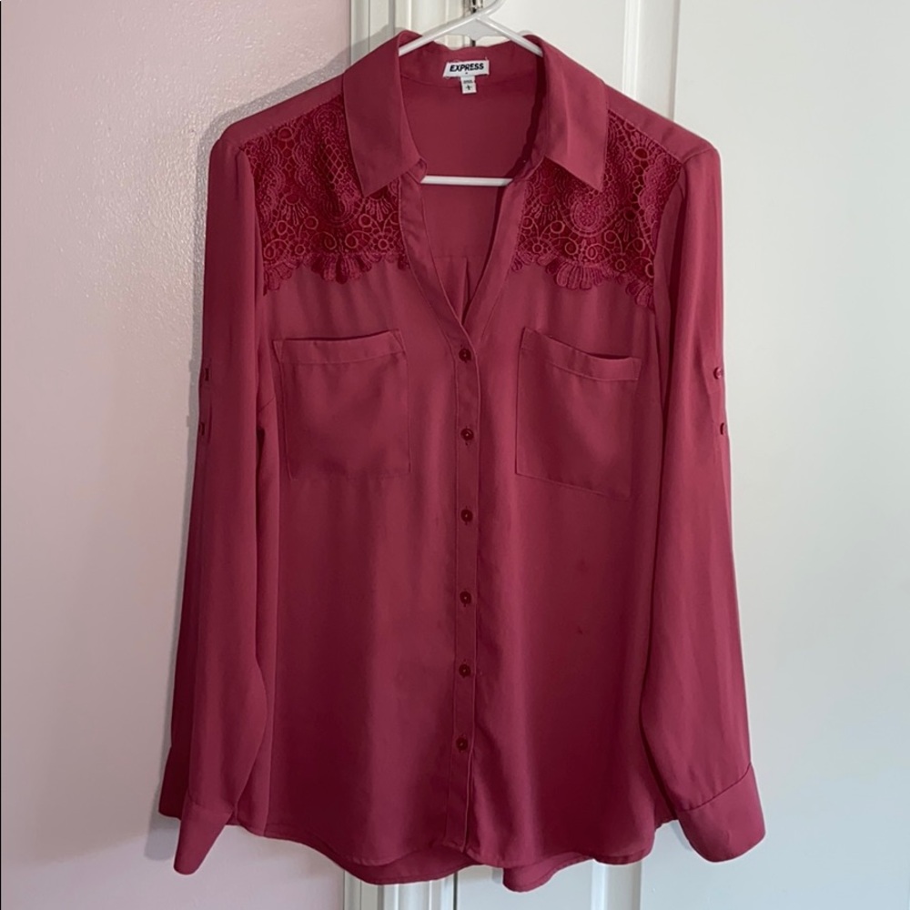 Express Long (or halfway) Sleeve Purple Shirt